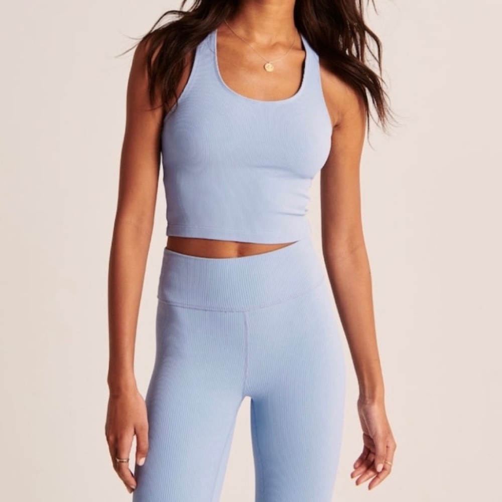 Abercrombie & Fitch Soft AF ribbed blue set